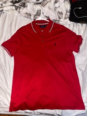 Polo Ralph Lauren Red Short-Sleeve Polo with Contrast Trim